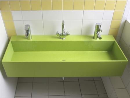 Waschrinne für Kita+Kiga grün mit 3 Waschplätzen