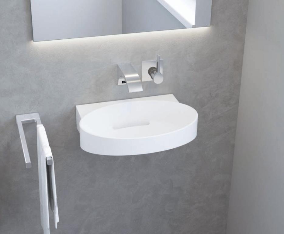 Ausgefallenes Waschbecken Gäste WC mit schmalem Waschtisch