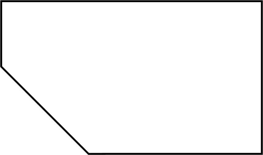 Waschtischplatte nach Maß mit Abschrägung links