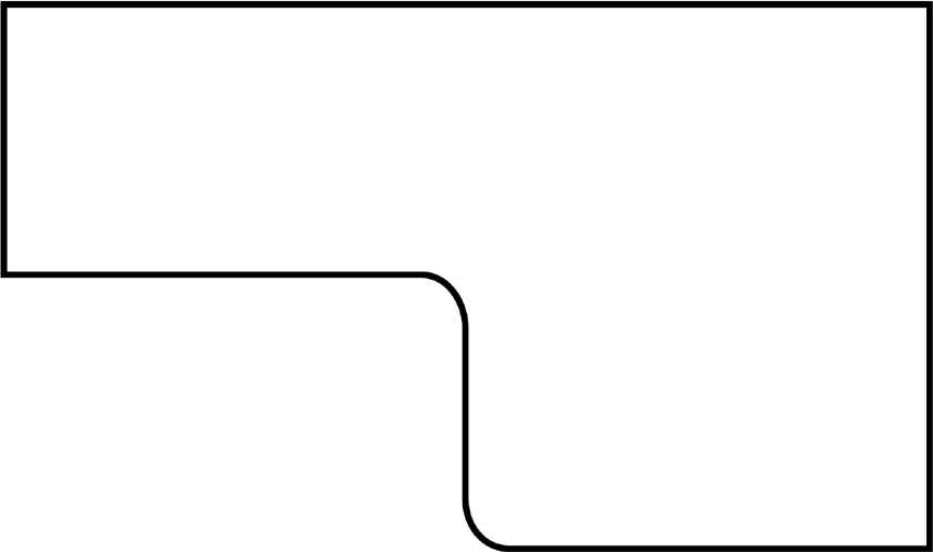 Waschtischplatte nach Maß mit Rücksprung links