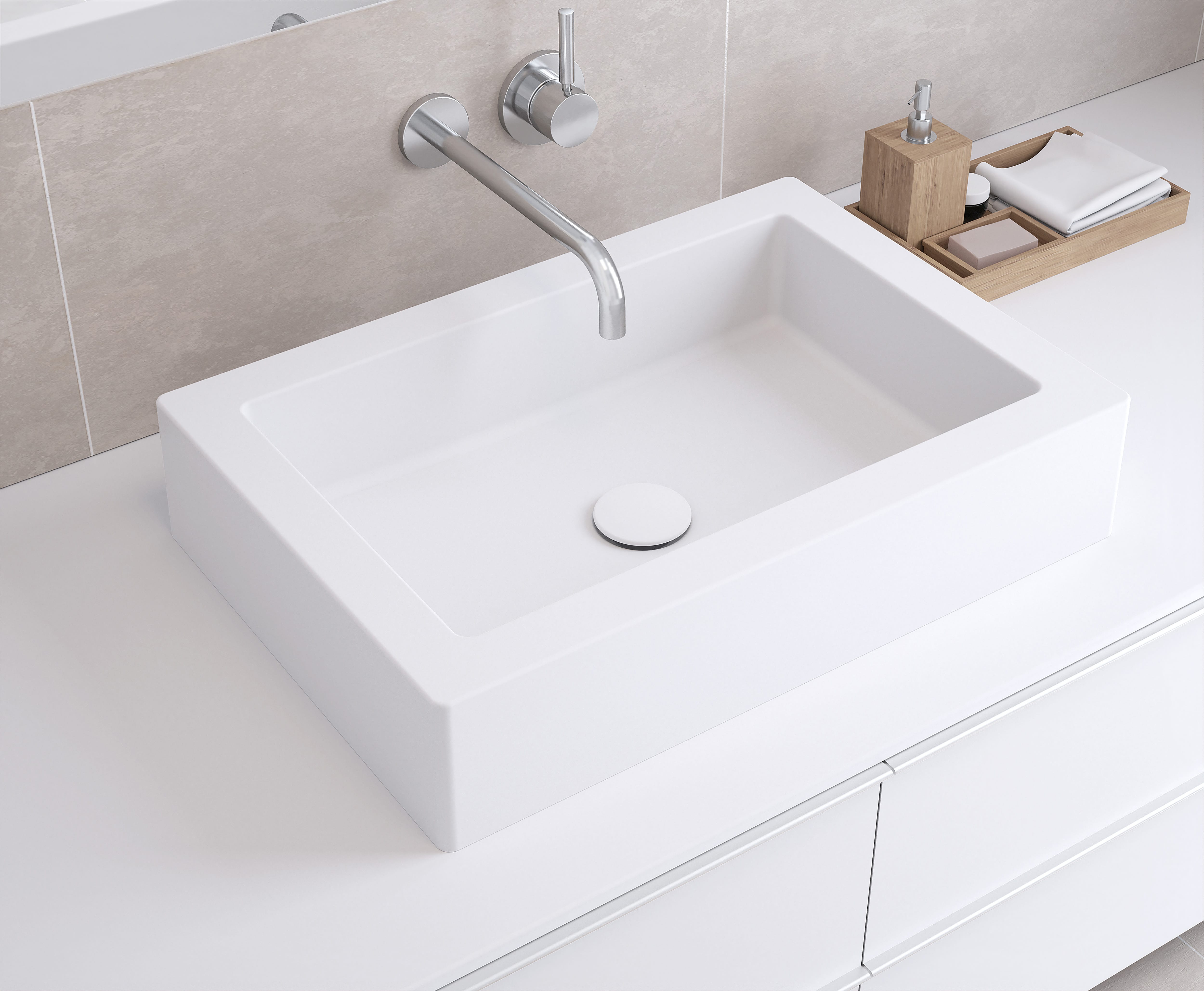 Doppelwaschtisch für Aufsatzwaschbecken