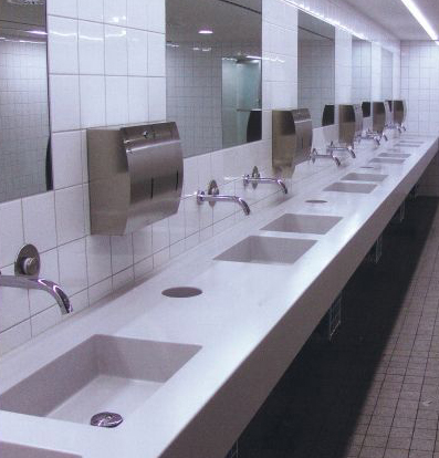 Reihenwaschtische und Reihenwaschbecken