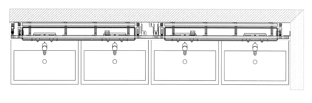 Unterkonstruktion Trockenbau für Montage von Waschtischen